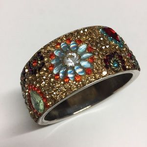 BoHo Bangle Chunky Bracelet Multi Color Stones